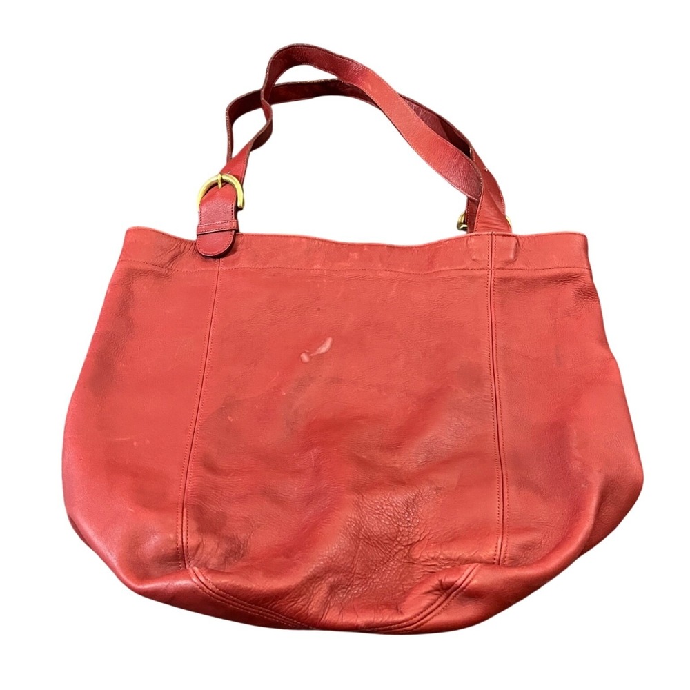 Vintage Old Coach‎ 4082 Red Leather Shoulder Bag Womens Handbag